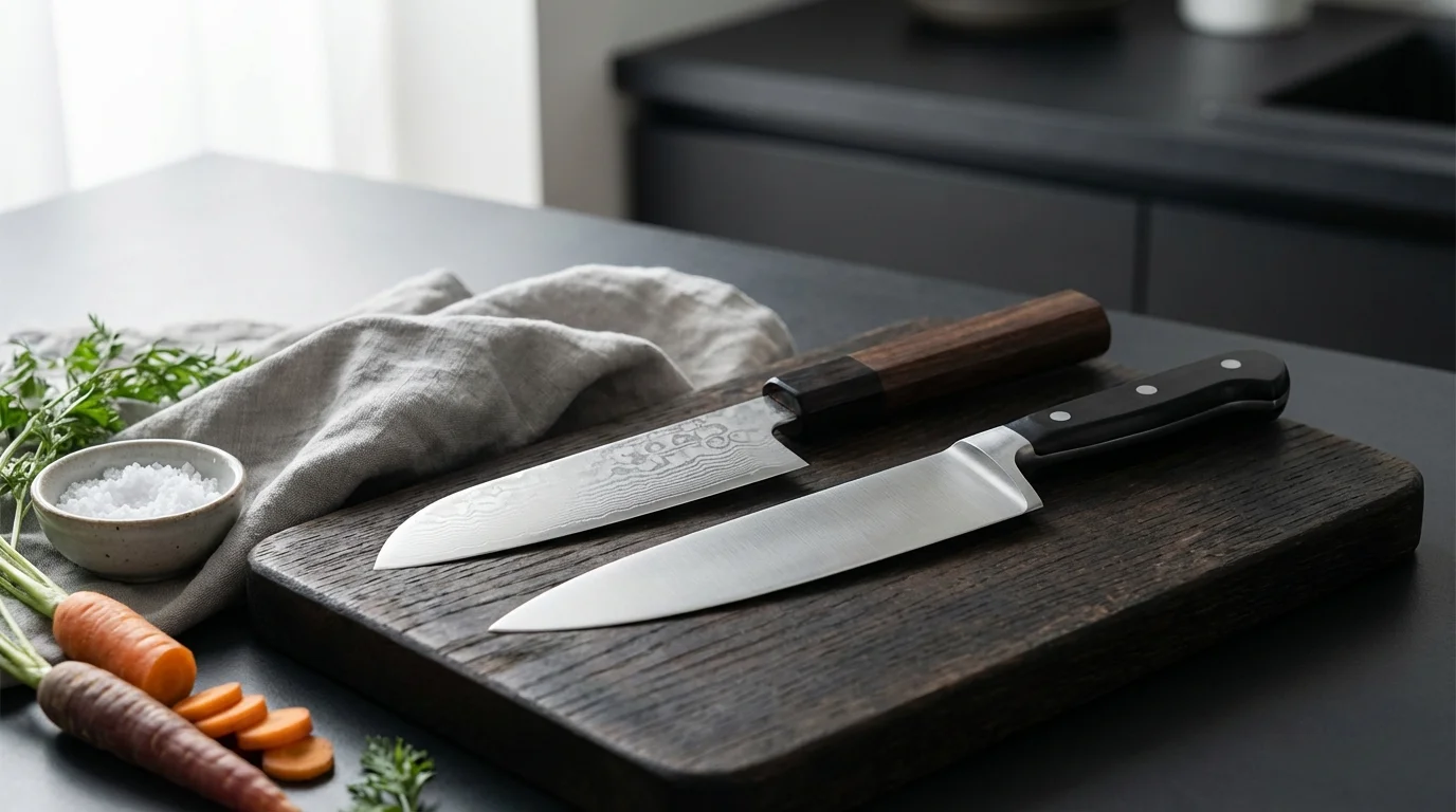 Couteaux japonais vs français : Santoku vs Couteau de chef - Le vrai comparatif